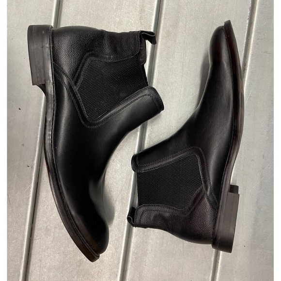 Steve Madden Aziz Chelsea Boots Mens Size 12 Black Leather Ankle Pull On - Picture 13 of 13